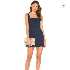 Denim Ruched Dress from Revolve